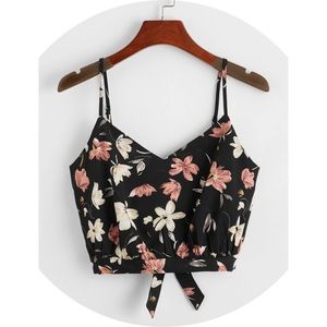 NWOT, Floral Print Tie Back Cami Top